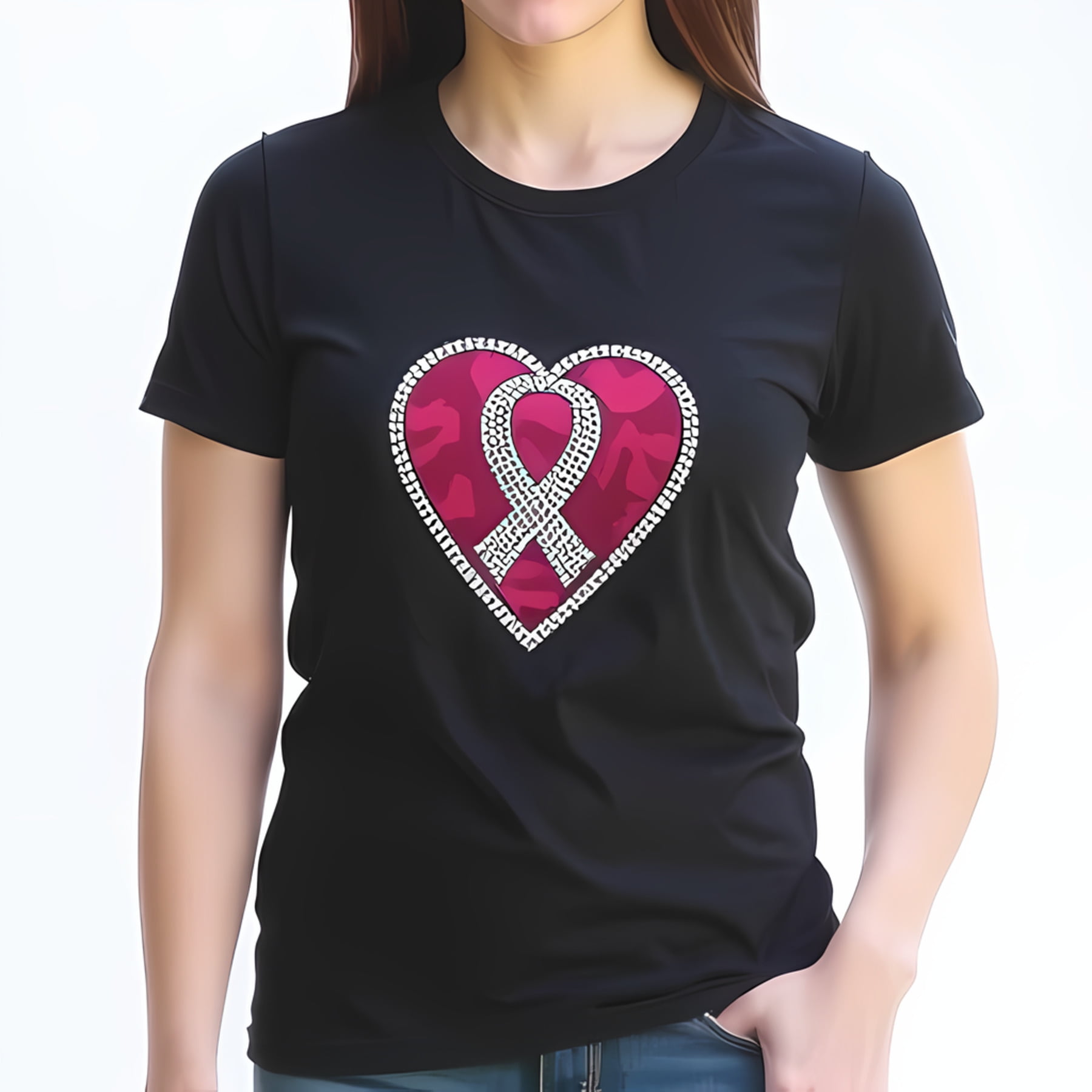 Black Heart Short Sleeve Stripe Shirt main image 0