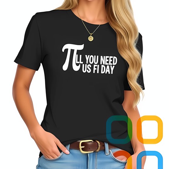 Stylish Black Cotton Short Sleeve T-Shirt with Playful Pi Pun Design - " Pi ll You Need Us Fi Day " - Perfect for Math Lovers and Culture Enthusiasts