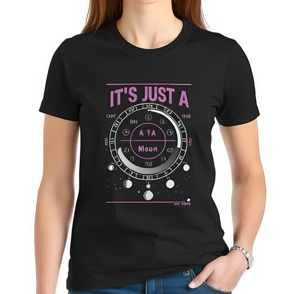 Stylish Black Cotton Short Sleeve T-Shirt with Whimsical Graphic & Wheel Design