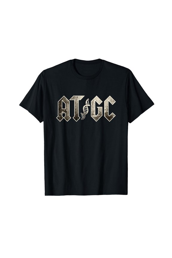 Stylish Black DNA ATGC Graphic T-Shirt for Science Enthusiasts and Biologists