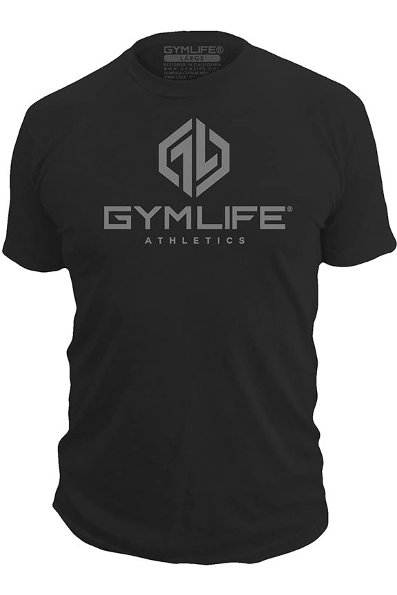 Stylish Black GYM LIFE Men's Power Up Athletic Performance T-Shirt for Ultimate Comfort