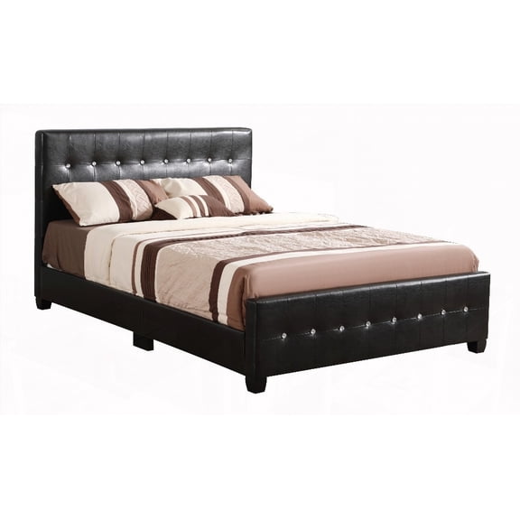 Stylish Black King Bed - Spacious 43"H x 79"W x 88"D & Sleek Finish for Versatile Bedroom Styles