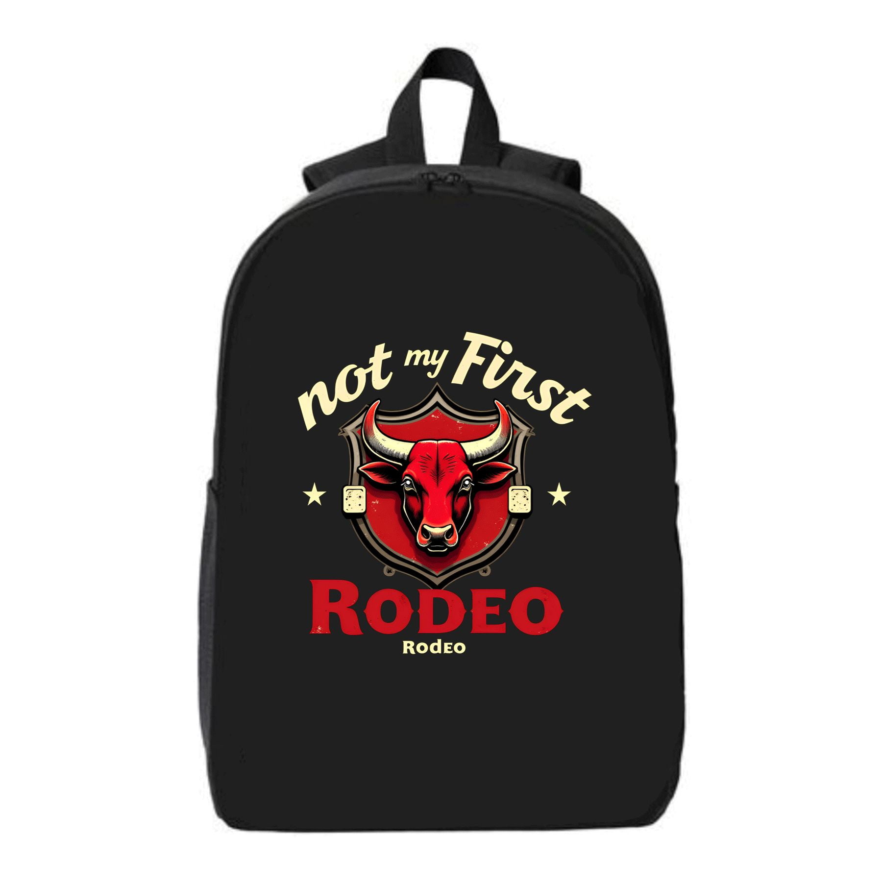 Stylish Black Laptop Backpack ' Not My First Rodeo ' Text Fits 15 ...