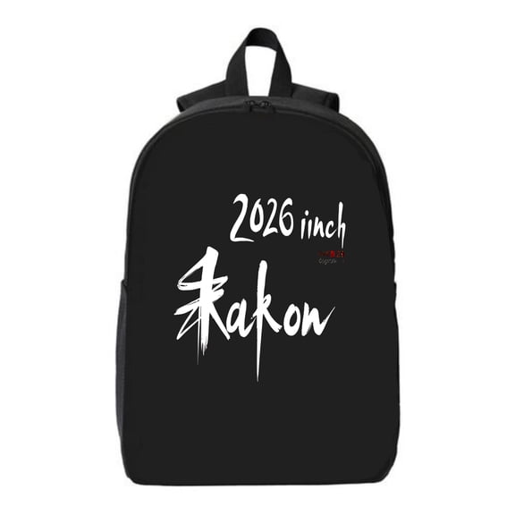 Stylish Black Laptop Backpack for College & Travel - Fits 15 " Laptop & iPad Features ' 2026 inch ' & ' Fakon ' Text Side Pockets Top Handle