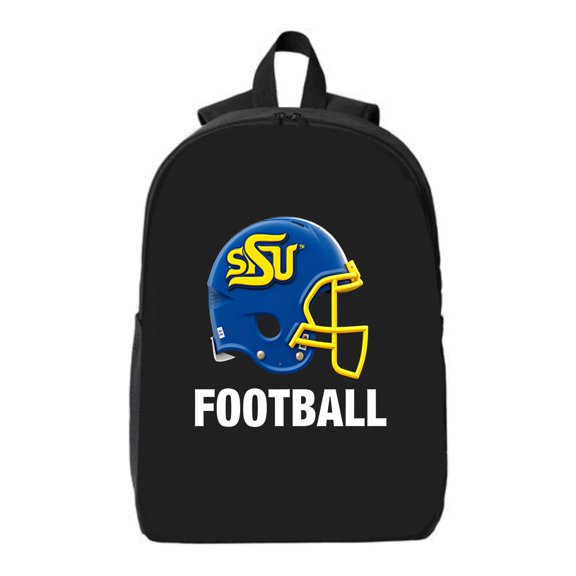 Stylish Black Laptop Backpack with Blue Football Helmet Graphic & ' FOOTBALL ' Text Fits 15 " Laptop & iPad Perfect for Travel