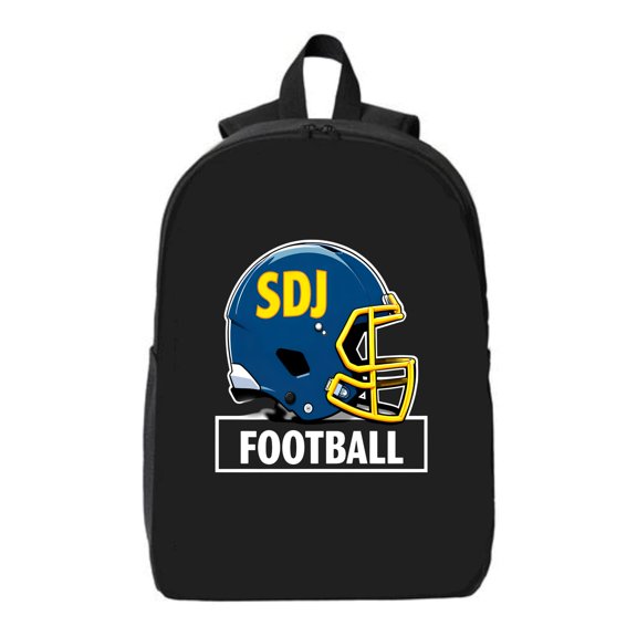 Stylish Black Laptop Backpack with Cartoon Football Helmet Design Fits 15 " Laptop & iPad Perfect for Travel & Sports Enthusiasts