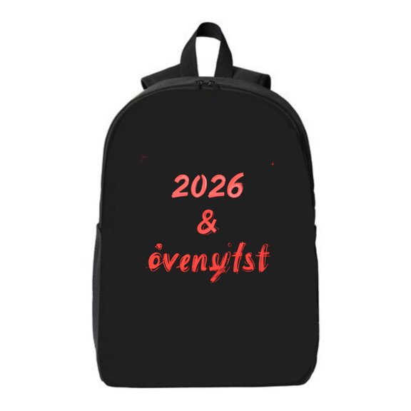 Stylish Black Laptop Backpack with Red ' 2026 & övenyfist ' Text Fits 15 " Laptop & iPad Ideal for College High School Travel
