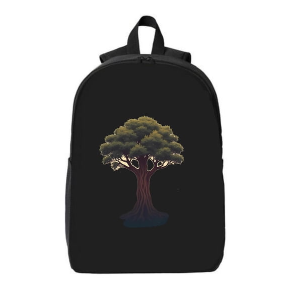Stylish Black Laptop Backpack with Tree Design - Fits 15" Laptop & iPad Ideal for College High School and Travel for Men & Women