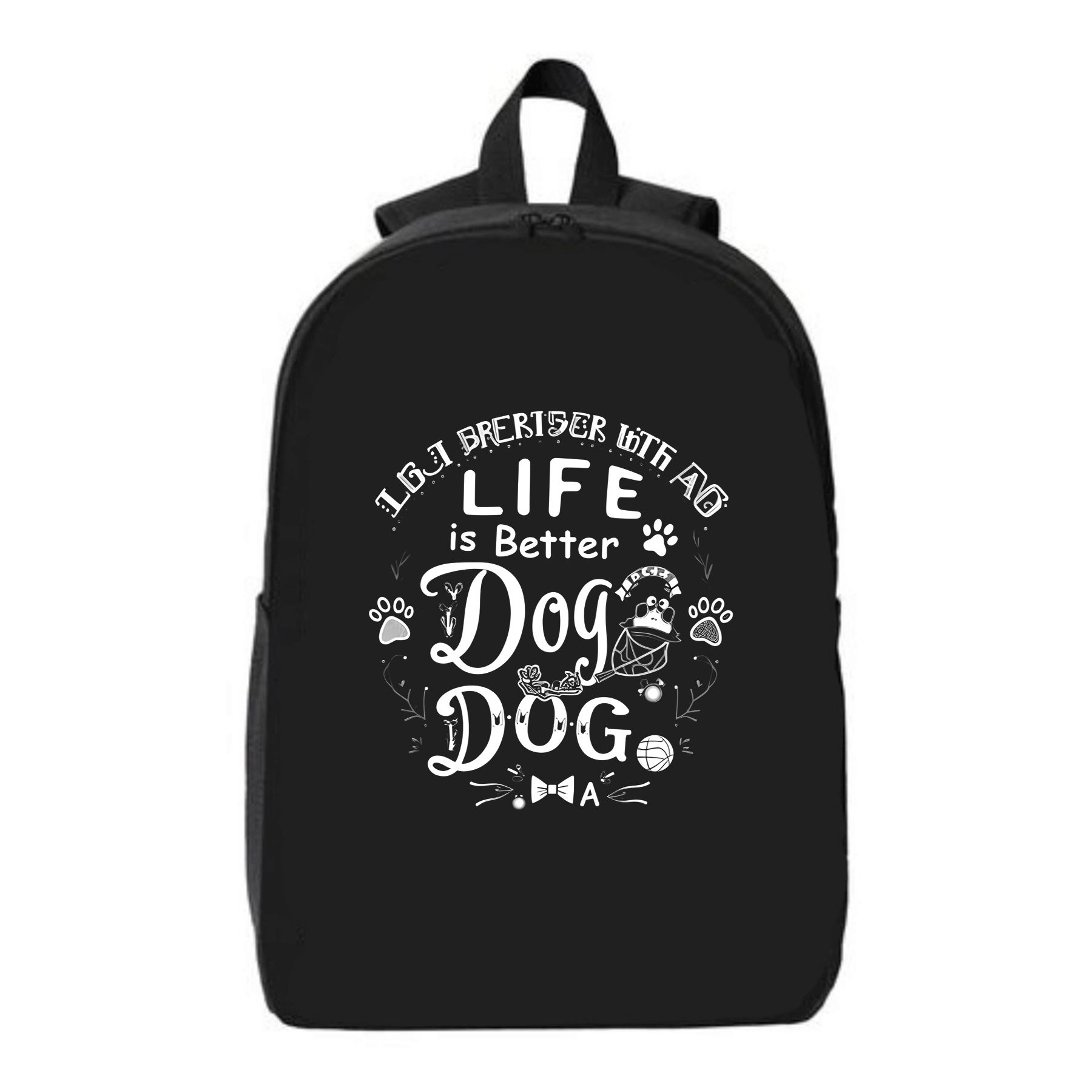 Photo inspiration: Gallery Detail: Stylish Black Laptop Backpack With Whimsical Dog Themed Design