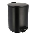 thumbnail image 1 of Stylish Black Metal Trash Can with Silent Soft Close Lid, Large 5L - 1.3 Gal Capacity, Durable Foot Pedal for Hands-Free Operation, Modern Square Design - Ideal for Bathroom, Home or Office, 1 of 6