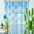 thumbnail image 1 of Stylish Black Octagon Shower Curtain on Light Blue with Clouds - Modern Bathroom Decor, 1 of 5