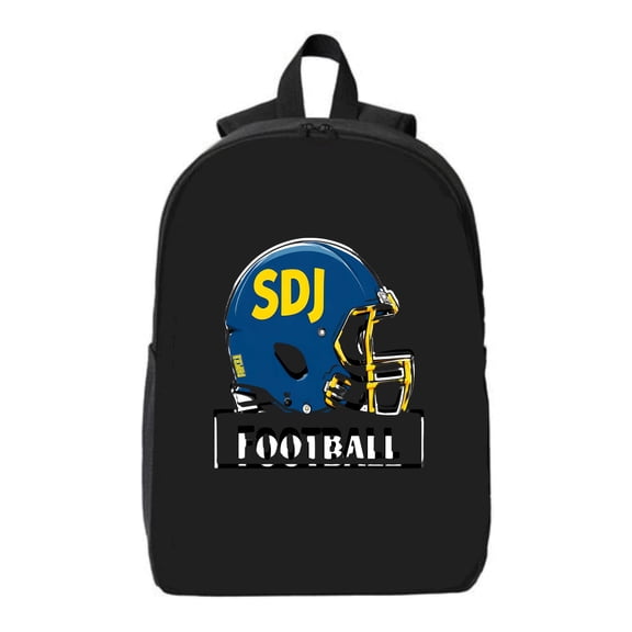 Stylish Black Sports Laptop Backpack with Blue Football Helmet Graphic & ' FOOTBALL ' Banner Fits 15 " Laptop & iPad