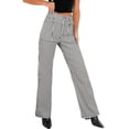 thumbnail image 1 of Stylish Black Stripe High Waist Denim Jeans for Women – Versatile Wide Leg Design for Daily Outfits, 12, 1 of 12