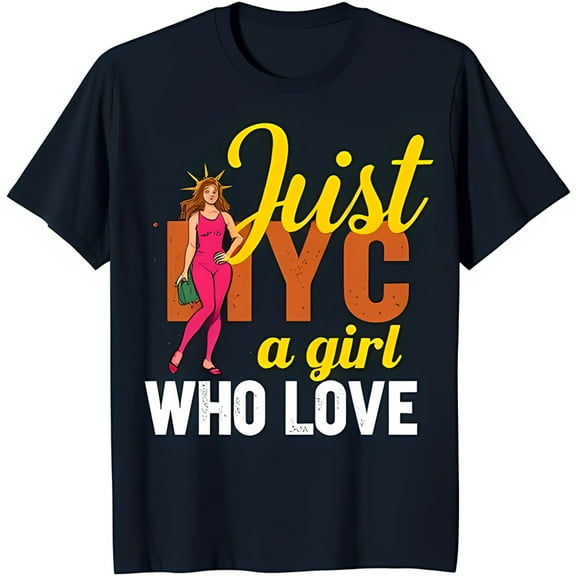 Stylish Black T-Shirt for Women Confident NYC Girl Graphic Tee