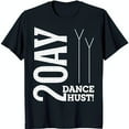 Stylish Black TShirt with Bold '2024 DANCE HUST ' Graphic & Unique