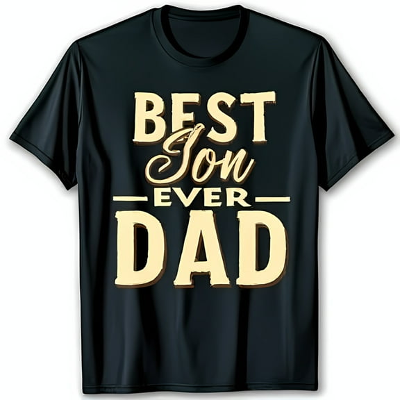 Stylish Black T-Shirt with Bold BEST Son DAD Graphic for Casual Wear