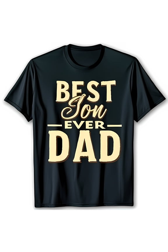Stylish Black T-Shirt with Bold BEST Son DAD Graphic for Casual Wear