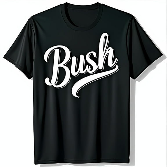 Stylish Black T-Shirt with Bold Bush Graphic Soft Relaxed Fit for Comfort