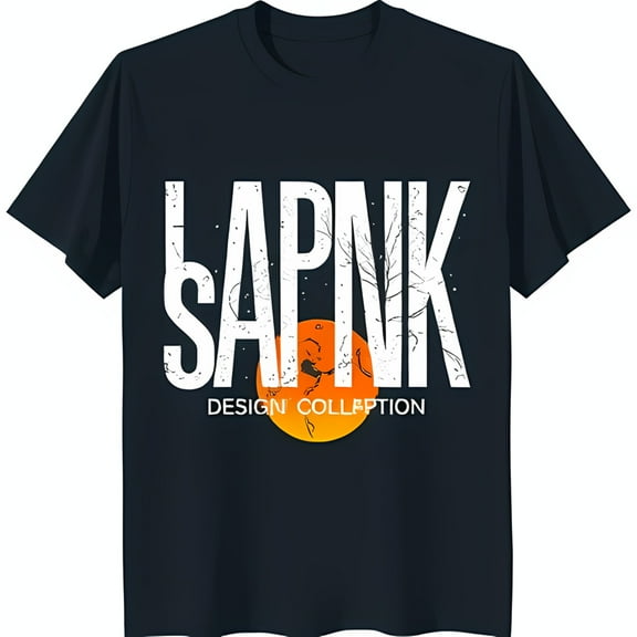 Stylish Black T-Shirt with Bold Graphic Design and Unique Chest Print