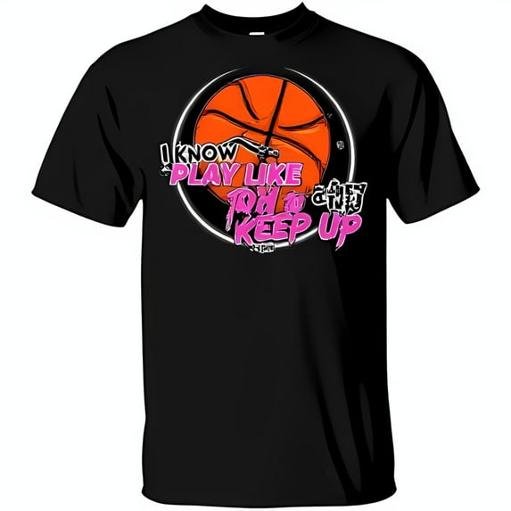 Stylish Black T-Shirt with Bold Graphic & Pink Text