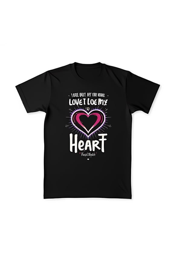 Stylish Black T-Shirt with Bold Heart Graphic & Third Eye Blind Design