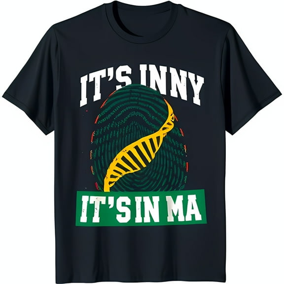 Stylish Black T-Shirt with Bold 'IT'S INNY' & 'IT'S IN MA' Graphic Design