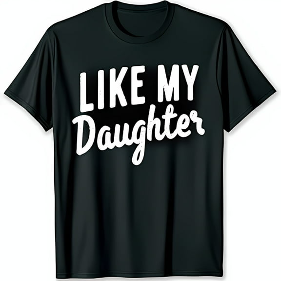 Stylish Black T-Shirt with Bold LIKE MY Daughter Graphic