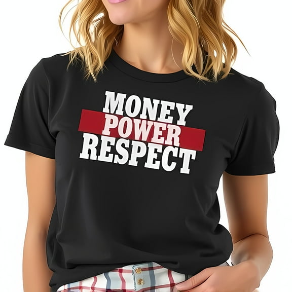 Stylish Black T-Shirt with Bold 'MONEY POWER RESPECT' Graphic Design - Casual Wear for Confidence and Ambition