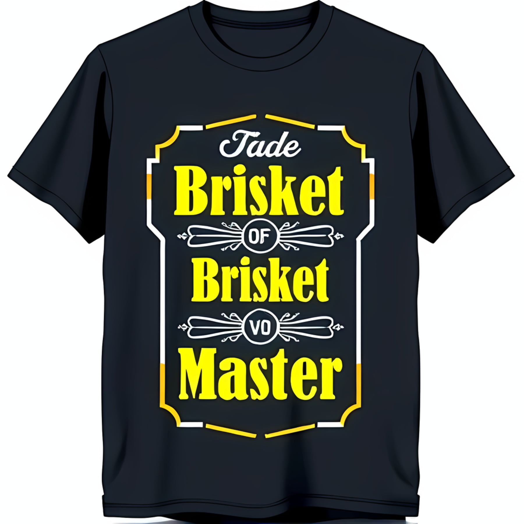 Stylish Black TShirt with Bold 'Taste of Brisket Master' Design