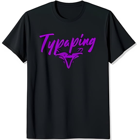Stylish Black T-Shirt with Bold Typaping Graphic & Heart Design