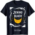 thumbnail image 1 of Stylish Black T-Shirt with Bold Yellow Grinning Mouth Graphic Jening Black Reflect Bar Design, 1 of 5