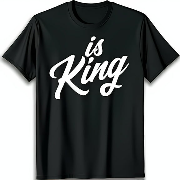 Stylish Black T-Shirt with Bold 'is King' Graphic Print Casual Wear