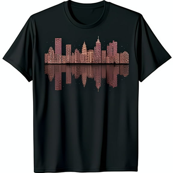 Stylish Black T-Shirt with Captivating City Graphic