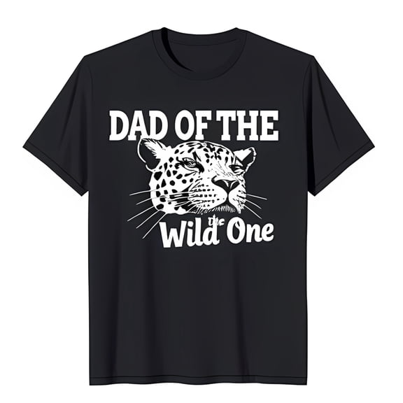 Stylish Black T-Shirt with Dad of the Wild One Graphic Design