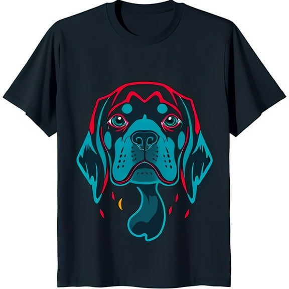 Stylish Black T-Shirt with Dog Graphic Eye Catching Design for Pet Lovers