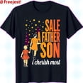thumbnail image 1 of Stylish Black T-Shirt with Father and Son Walking Design Cherished Moments Graphic Tee, 1 of 5