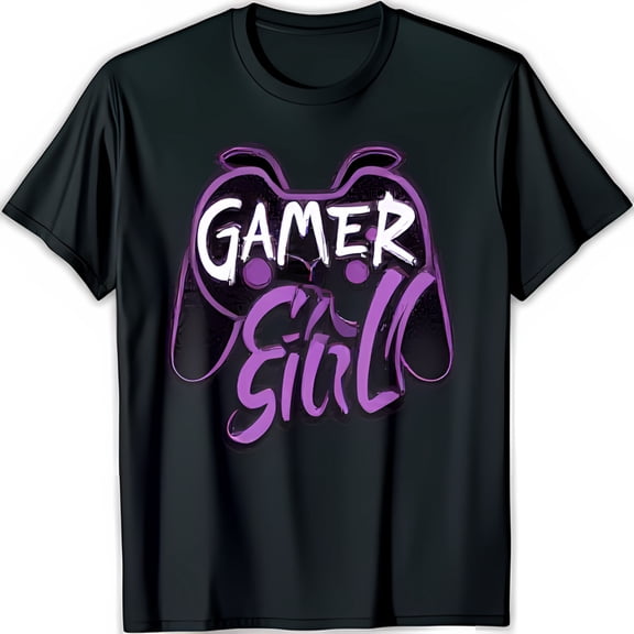 Stylish Black T-Shirt with Fun Gaming Graphic for Gamers