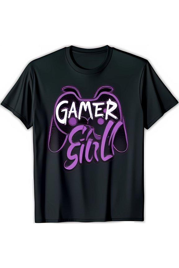 Stylish Black T-Shirt with Fun Gaming Graphic for Gamers