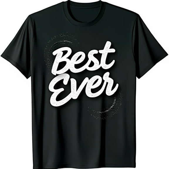 Stylish Black T-Shirt with Glittery Best Cursive Graphic Design