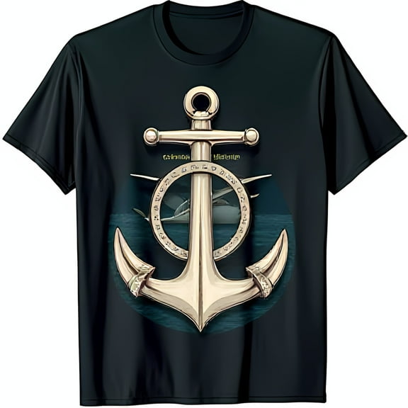 Stylish Black T-Shirt with Gold & Graphic Design