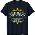 Stylish Black TShirt with Gold Graphic Unique Bible Definition Design