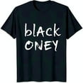 thumbnail image 1 of Stylish Black T-Shirt with Handwritten 'Black Oney' Design Unique Neck Tee, 1 of 5