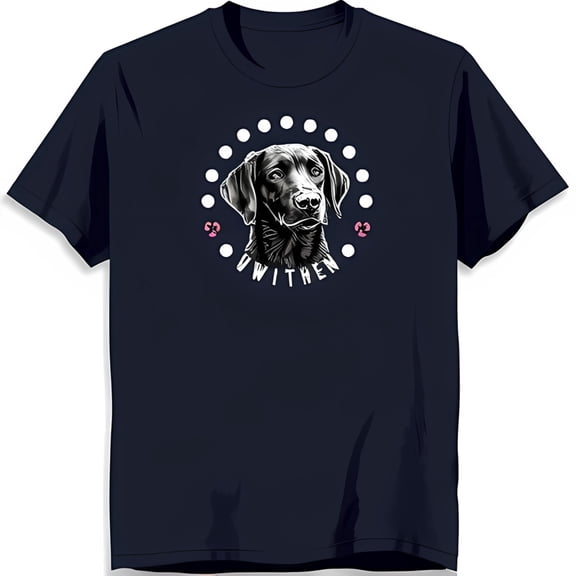 Stylish Black T-Shirt with Labrador Graphic & Whimsical