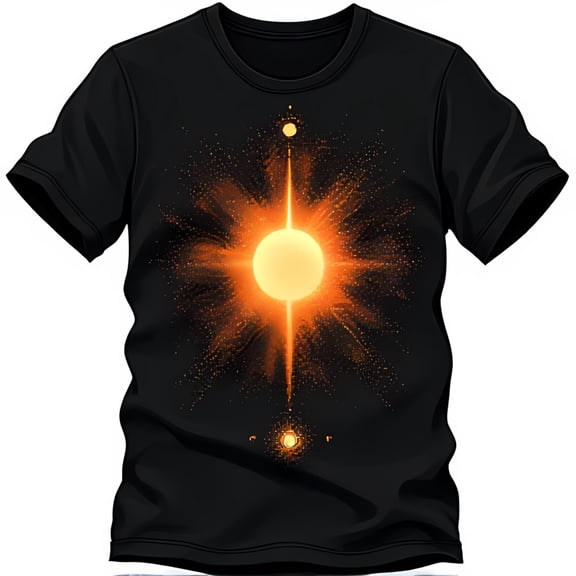 Stylish Black T-Shirt with Minimalist Graphic & Balanced Design