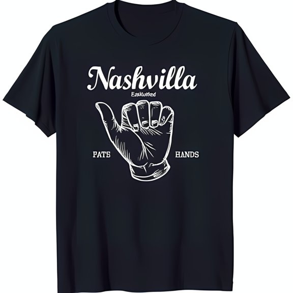 Stylish Black T-Shirt with Nashville Cursive Design Graphic