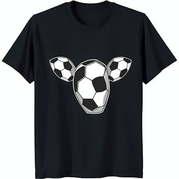 Stylish Black T-Shirt with Soccer Ball Graphic for Fans