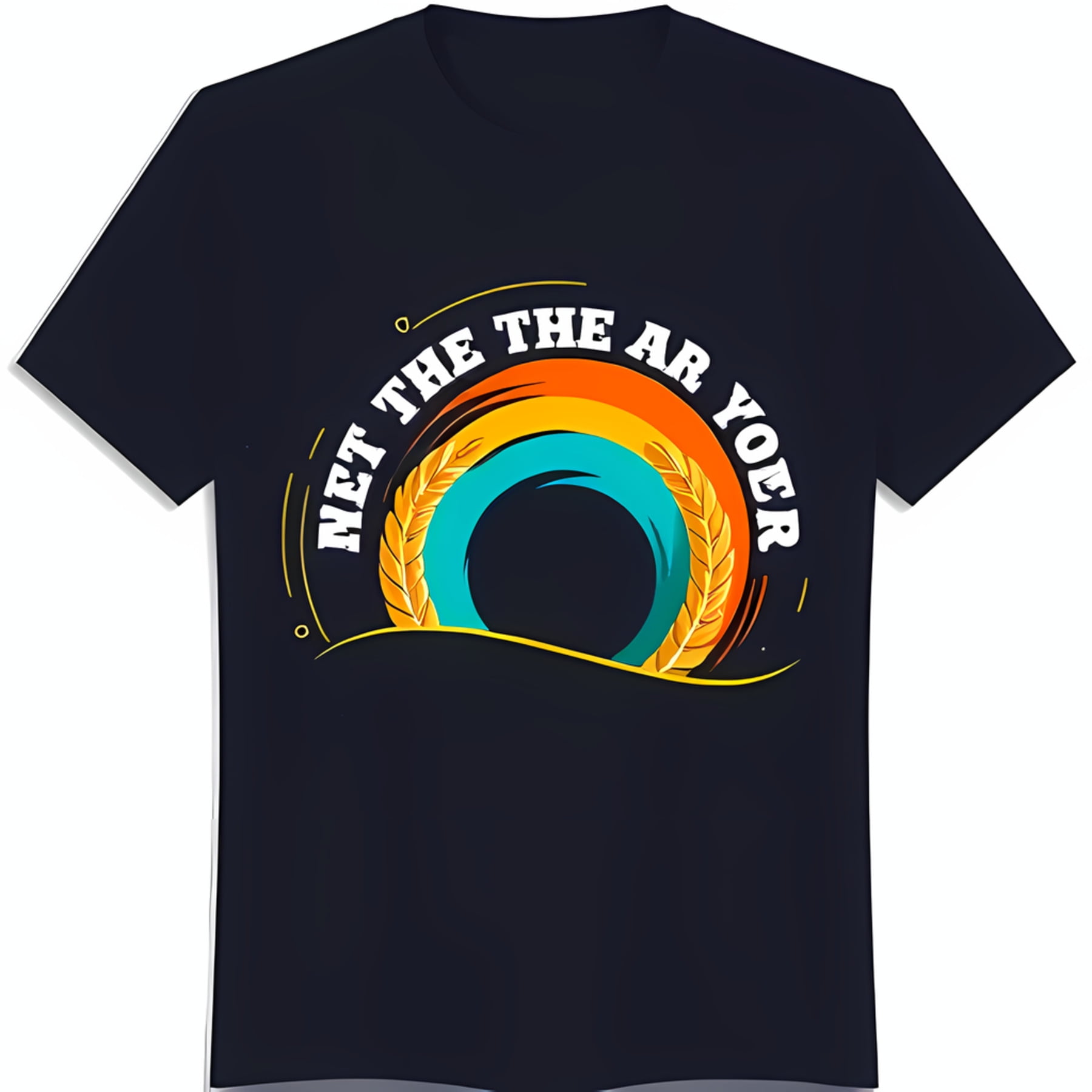 Stylish Black TShirt with Sun and Moon Graphic Celebrate Special