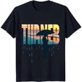thumbnail image 1 of Stylish Black T-Shirt with Sunset Gradient Graphic & Beach, 1 of 5
