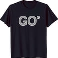 thumbnail image 1 of Stylish Black T-Shirt with Unique 'GO' Design in Overlapping Circles & Small 'R' Symbol, 1 of 5