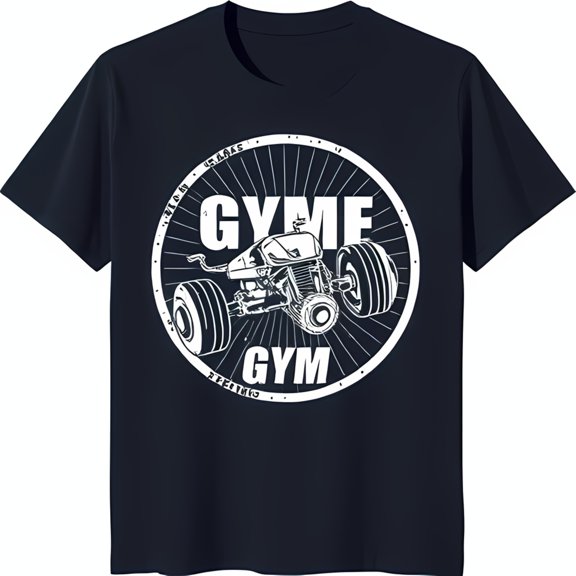 Stylish Black T-Shirt with Unique Three Wheeled Motorcycle Graphic & 'GYME' Design
